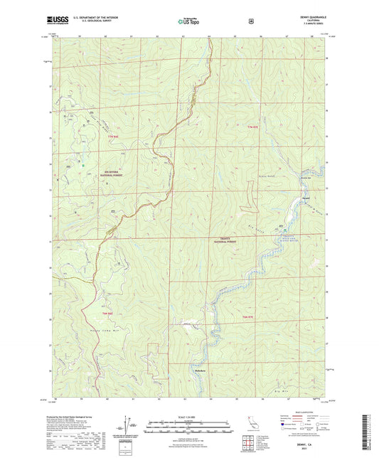 Denny California US Topo Map Image
