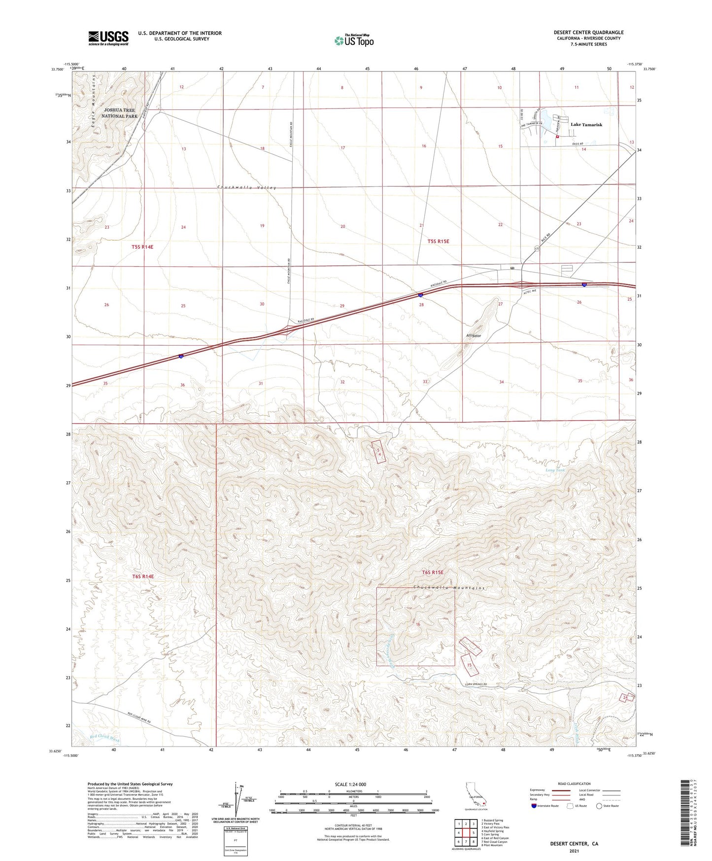 Desert Center California US Topo Map Image