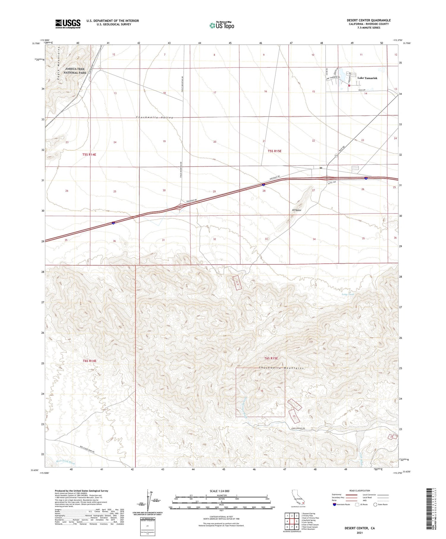 Desert Center California US Topo Map Image