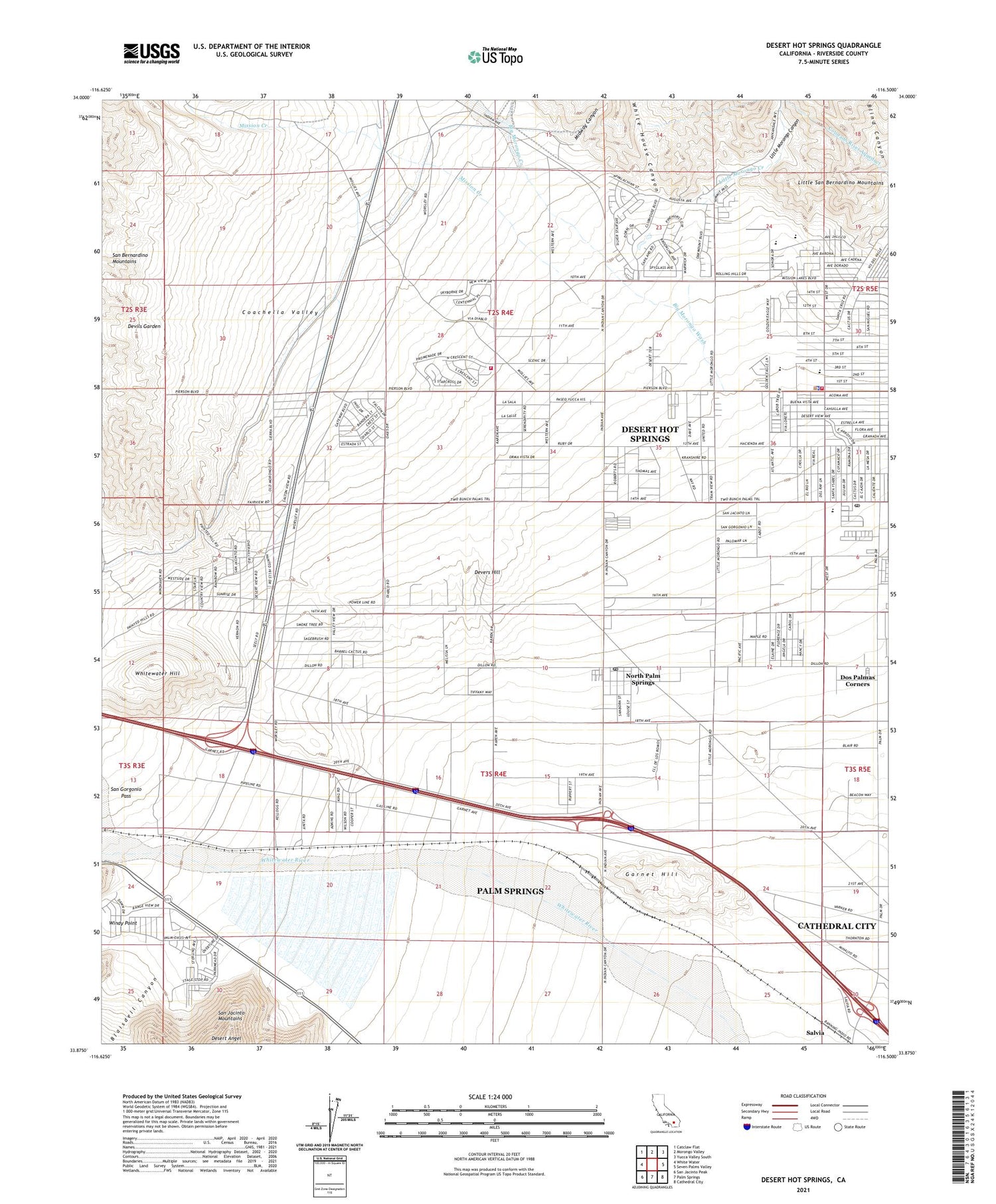 Desert Hot Springs California US Topo Map Image