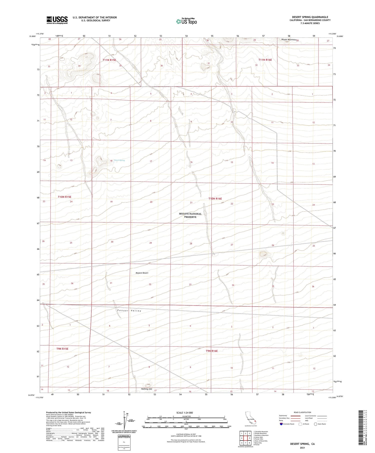 Desert Spring California US Topo Map Image