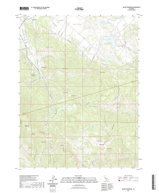 Detert Reservoir California US Topo Map Image