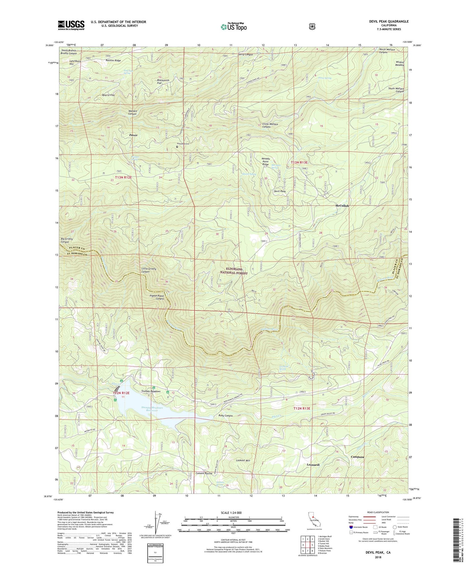 Devil Peak California US Topo Map Image