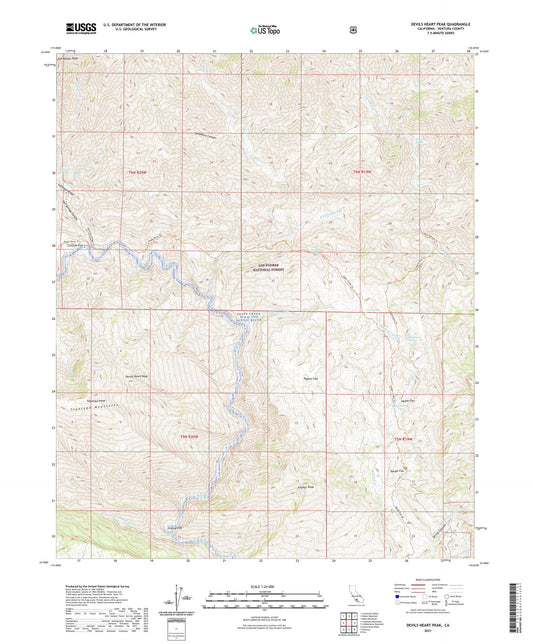 Devils Heart Peak California US Topo Map Image