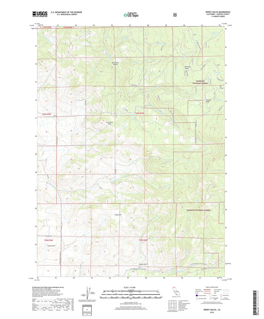 Dewey Gulch California US Topo Map Image