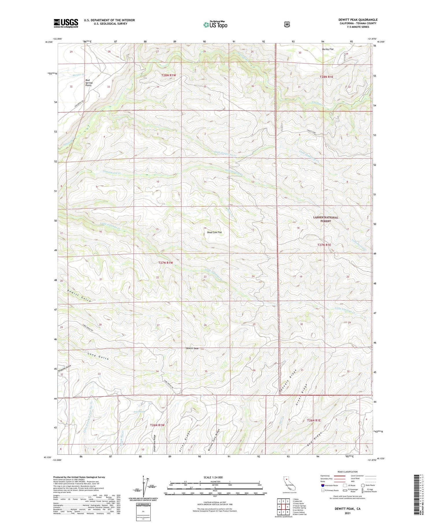 Dewitt Peak California US Topo Map Image