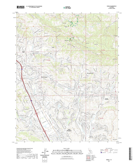 Diablo California US Topo Map Image