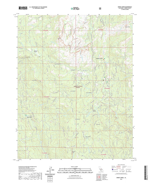 Dinkey Creek California US Topo Map Image