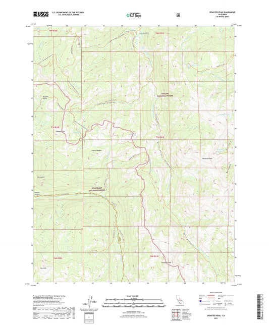Disaster Peak California US Topo Map Image