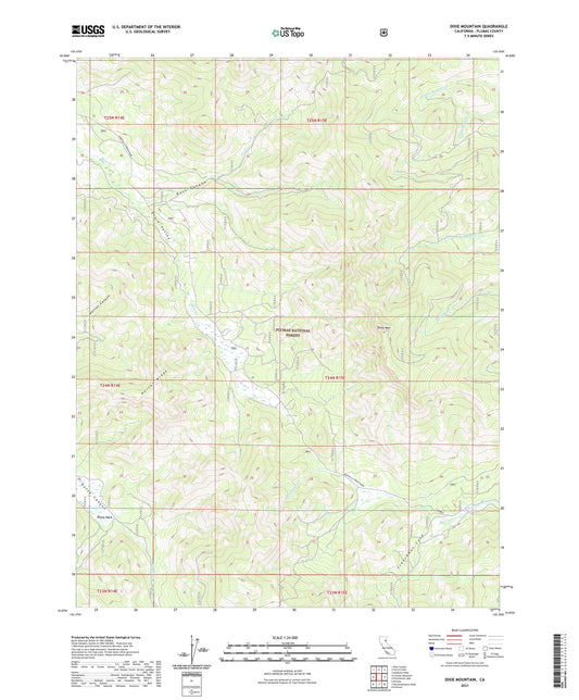 Dixie Mountain California US Topo Map Image