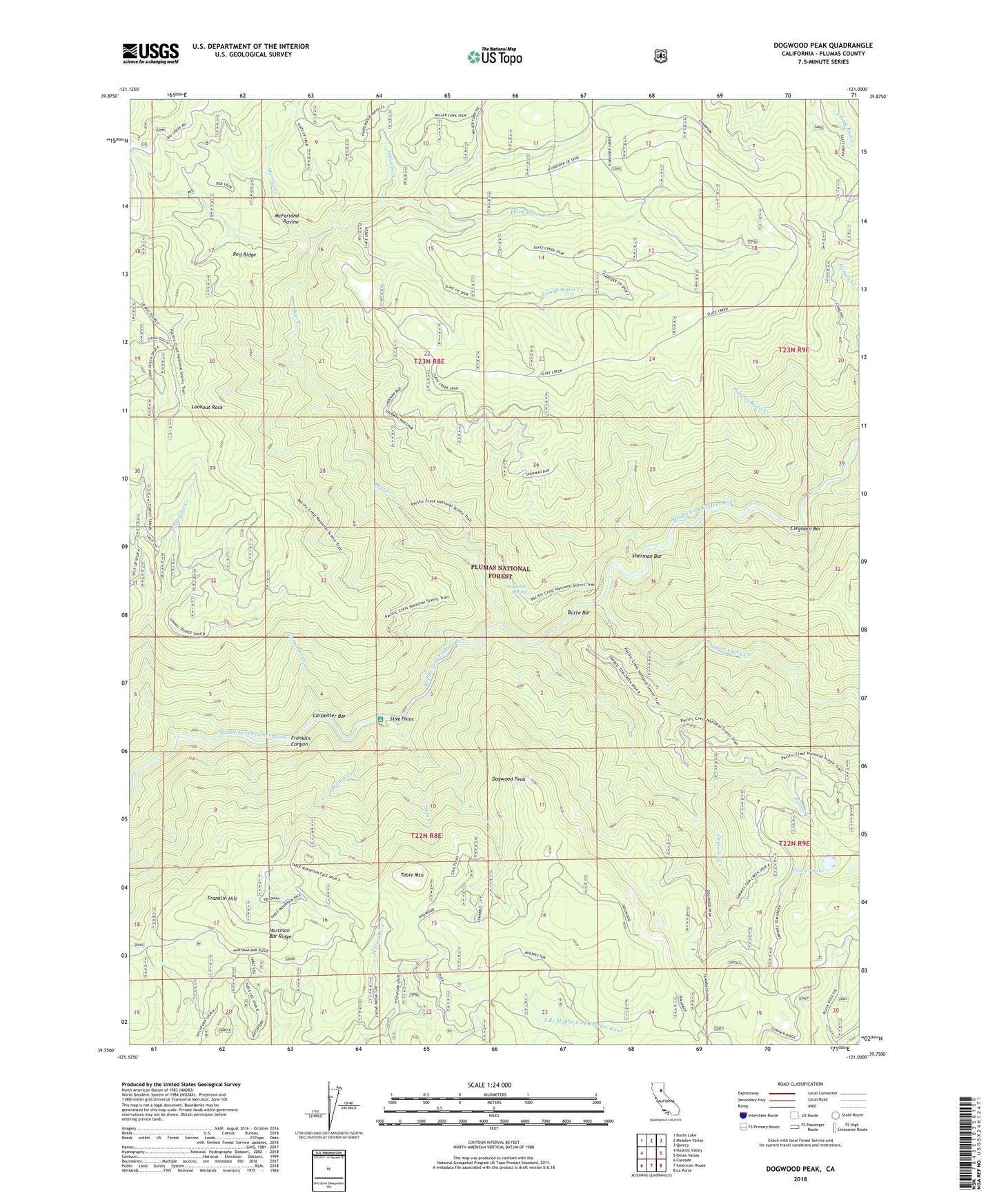 Dogwood Peak California US Topo Map Image