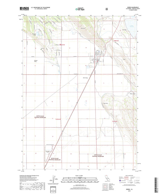 Dorris California US Topo Map Image
