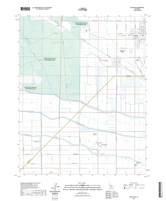 Dos Palos California US Topo Map Image