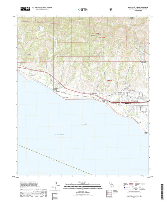 Dos Pueblos Canyon California US Topo Map Image
