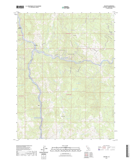 Dos Rios California US Topo Map Image