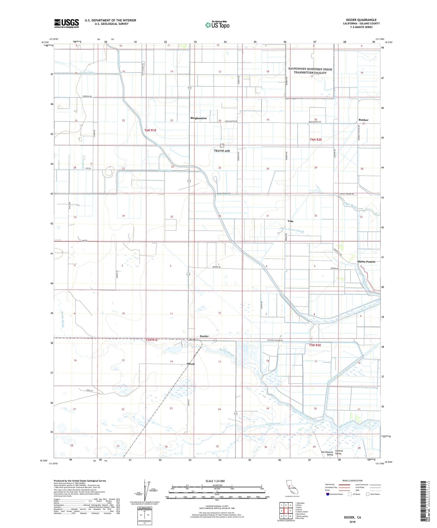 Dozier California US Topo Map Image