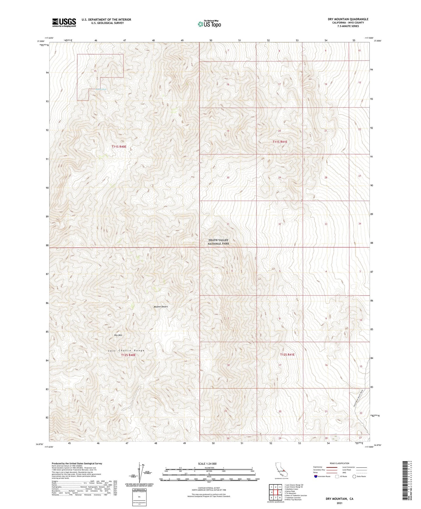 Dry Mountain California US Topo Map Image
