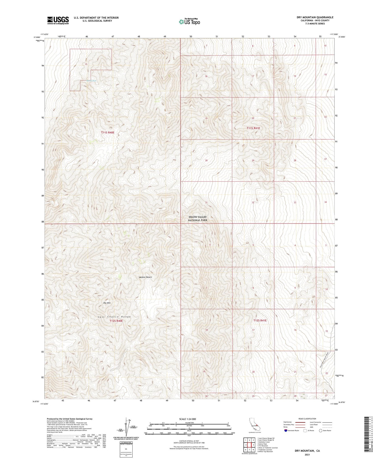 Dry Mountain California US Topo Map Image