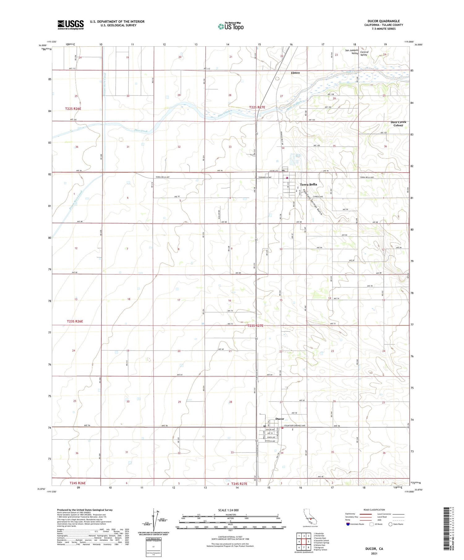 Ducor California US Topo Map Image