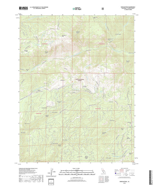 Duncan Peak California US Topo Map Image