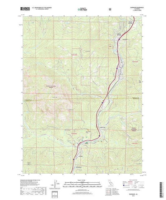 Dunsmuir California US Topo Map Image
