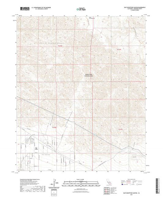 East Deception Canyon California US Topo Map Image