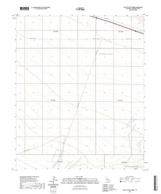 East of Aztec Mines California US Topo Map Image
