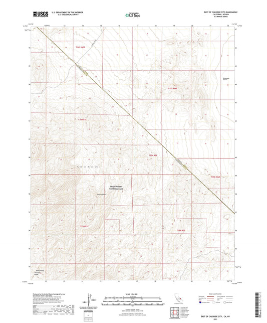 East of Chloride City California US Topo Map Image