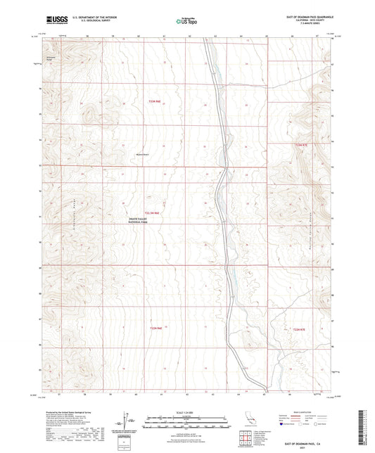 East of Deadman Pass California US Topo Map Image
