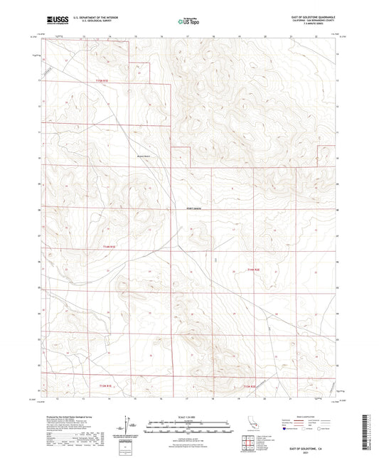 East of Goldstone California US Topo Map Image