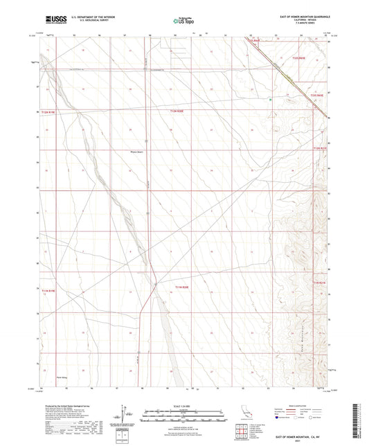 East of Homer Mountain California US Topo Map Image