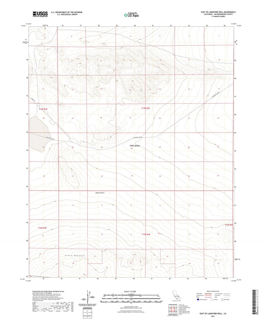 East of Langford Well California US Topo Map Image