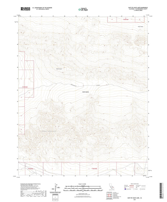 East of Leach Lake California US Topo Map Image