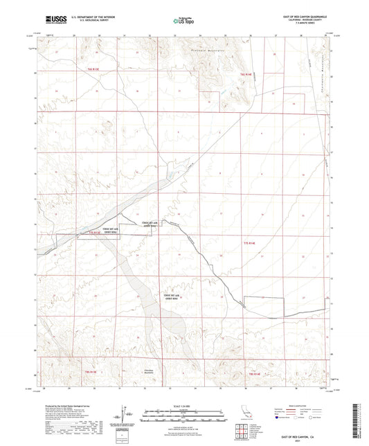 East of Red Canyon California US Topo Map Image