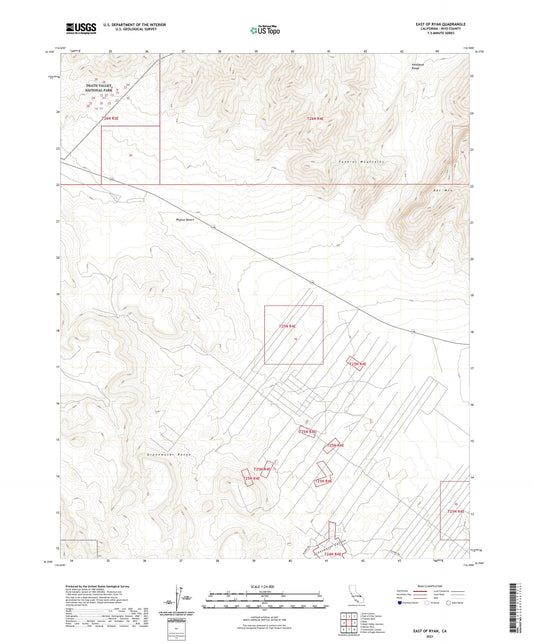 East of Ryan California US Topo Map Image
