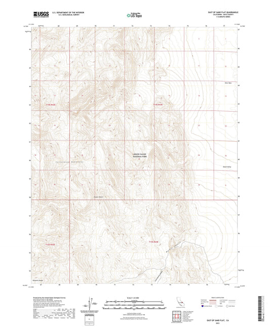 East of Sand Flat California US Topo Map Image