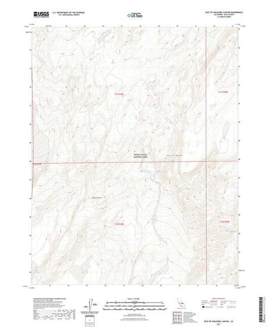 East of Waucoba Canyon California US Topo Map Image