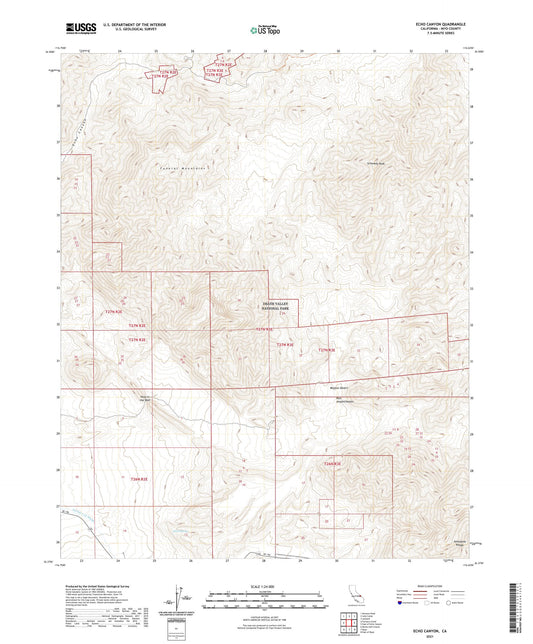 Echo Canyon California US Topo Map Image