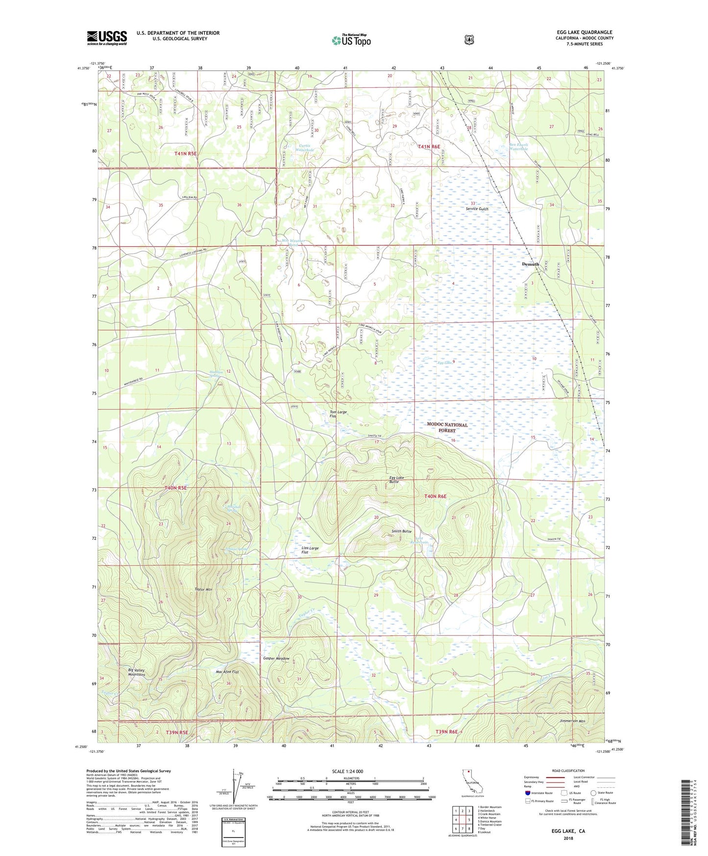 Egg Lake California US Topo Map Image
