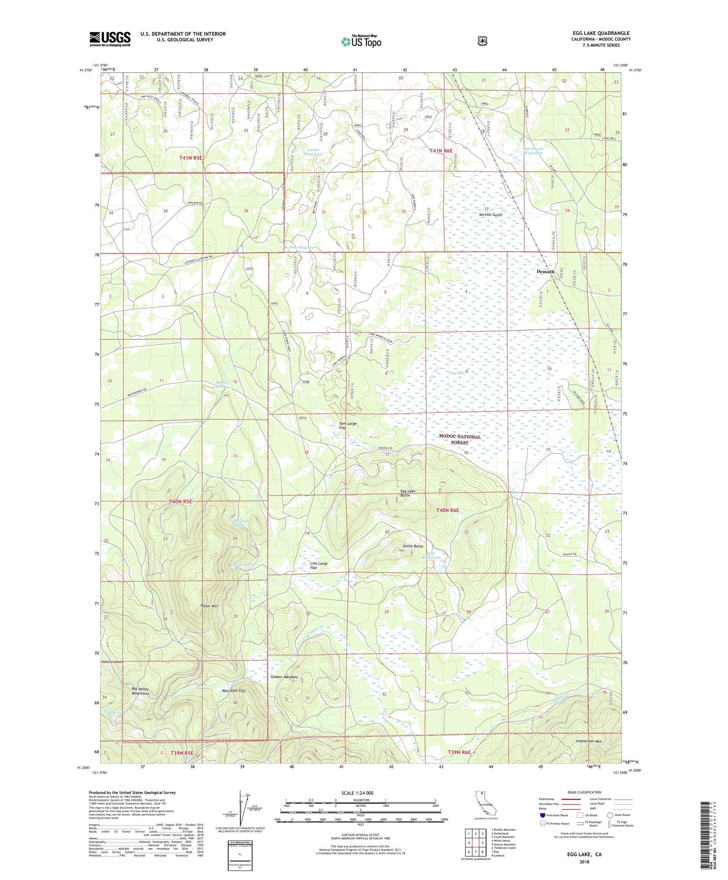 Egg Lake California US Topo Map Image