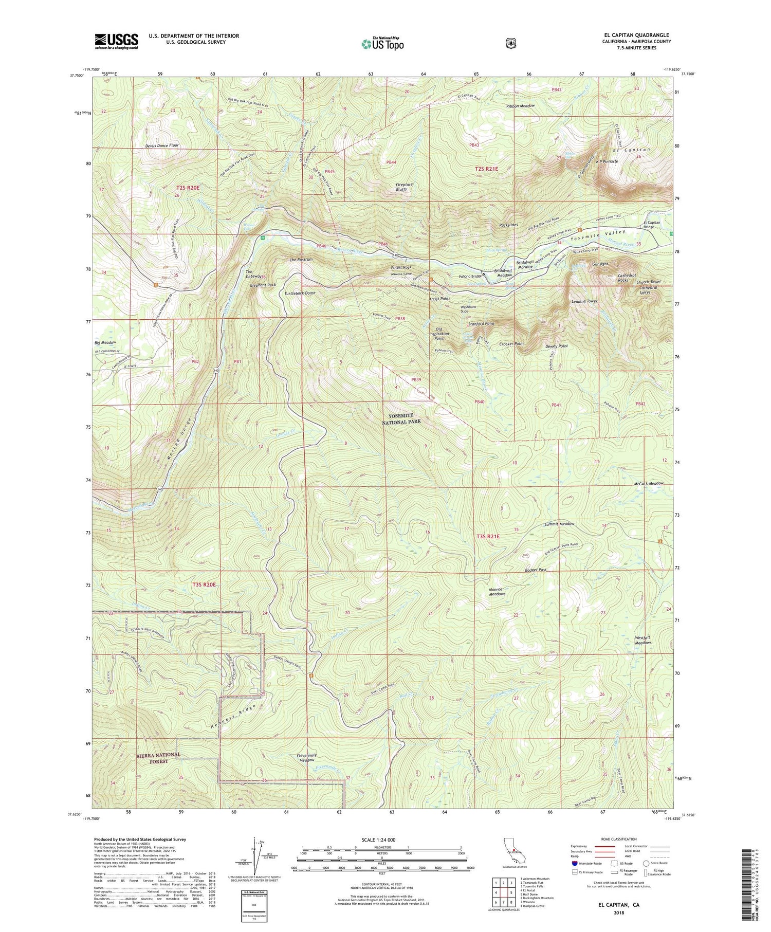 El Capitan California US Topo Map Image