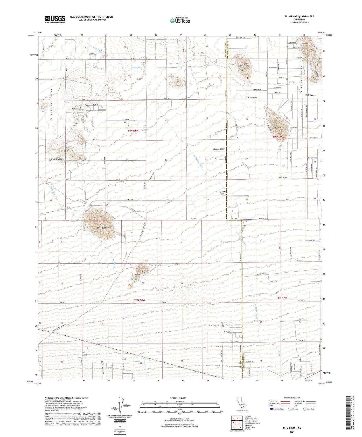 El Mirage California US Topo Map Image