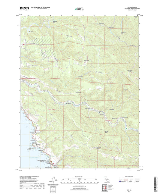 Elk California US Topo Map Image