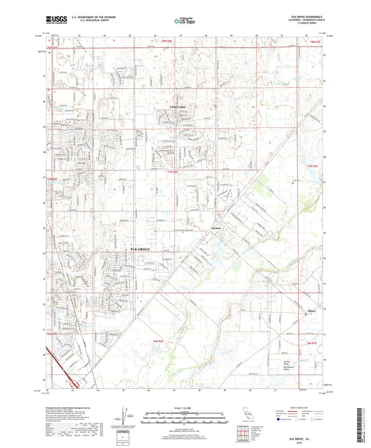Elk Grove California US Topo Map Image