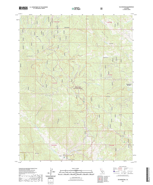 Elk Mountain California US Topo Map Image