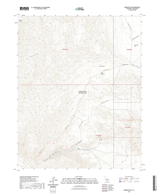 Emigrant Pass California US Topo Map Image