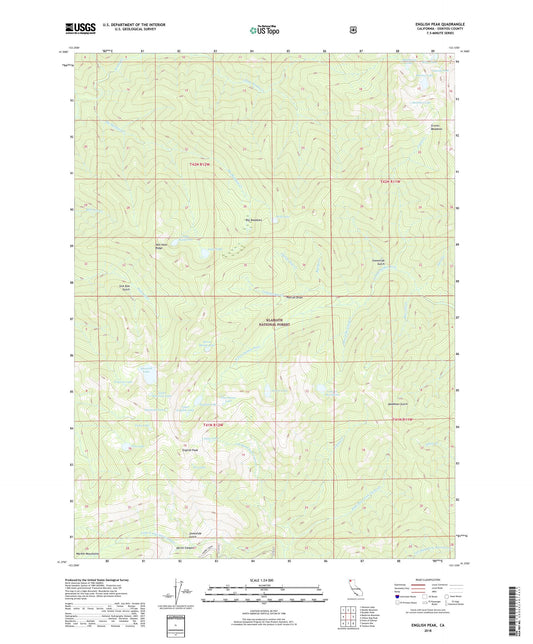 English Peak California US Topo Map Image