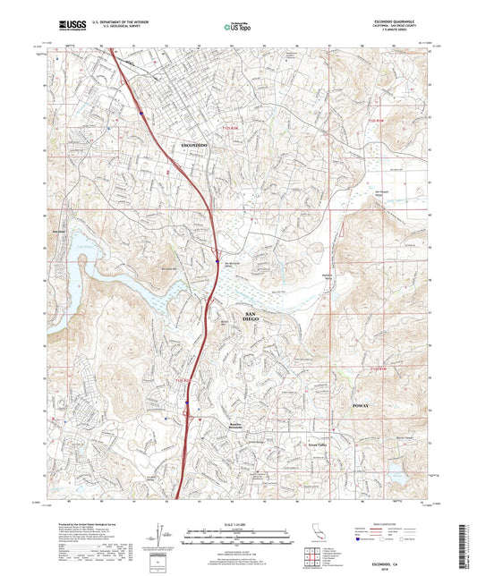 Escondido California US Topo Map Image