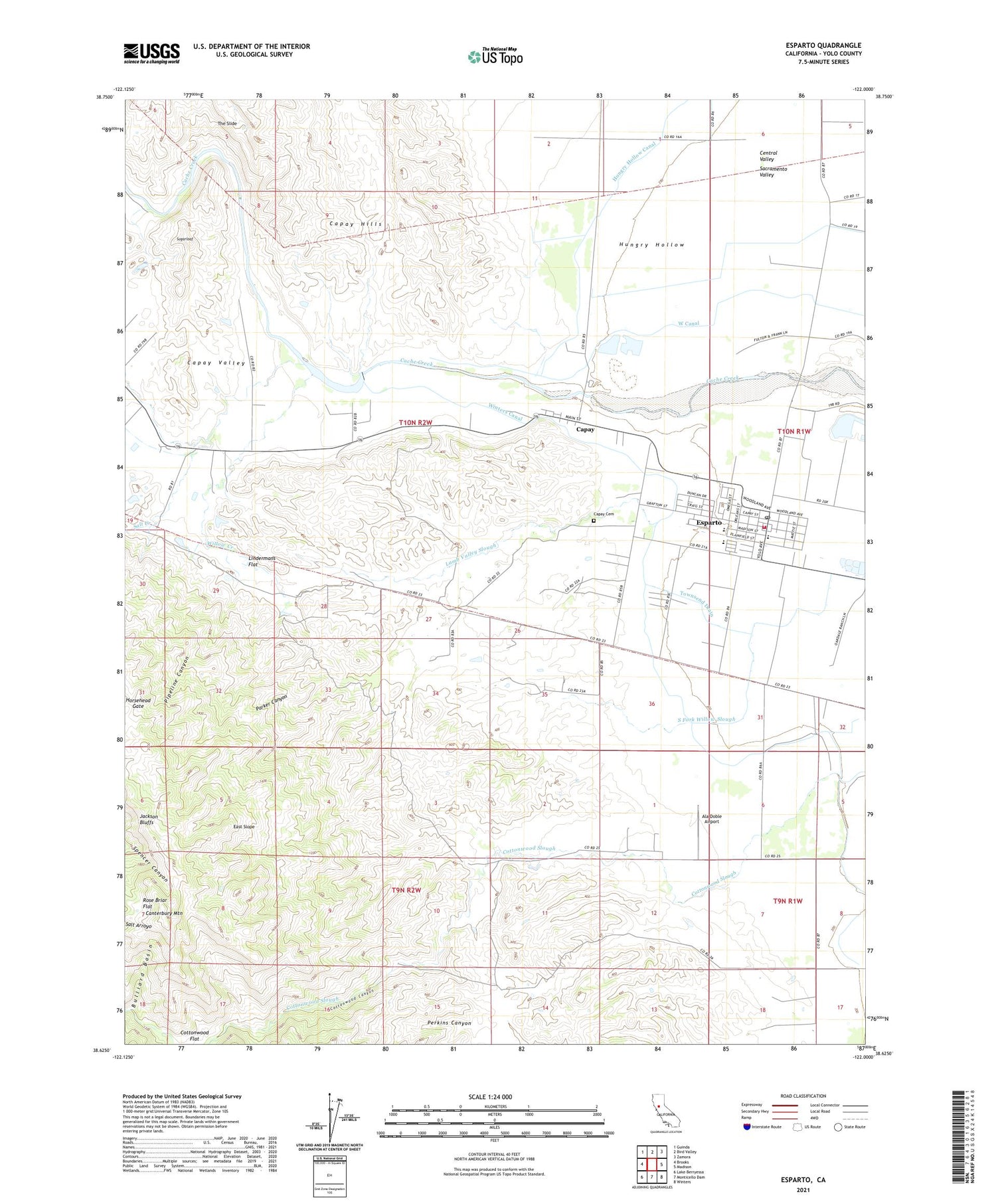 Esparto California US Topo Map Image