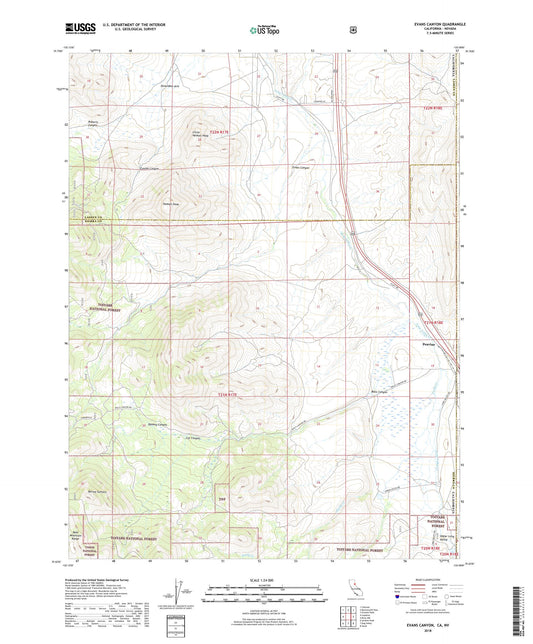 Evans Canyon California US Topo Map Image